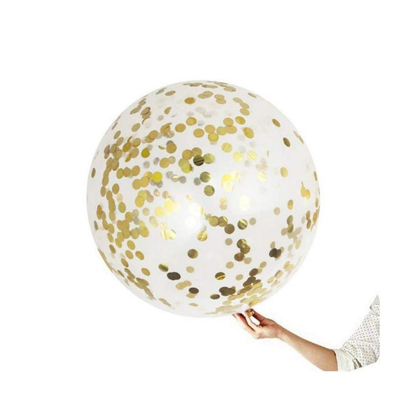 Mooduuty 36 Inch Jumbo Giant Confetti Balloons, Clear balloons with Gold Confetti (Premium Helium Quality) Pkg/6,Latex Glitter Balloons for Birthday Wedding Photo Shoot Festival Christmas Event Decorations â€¦ - Image 2